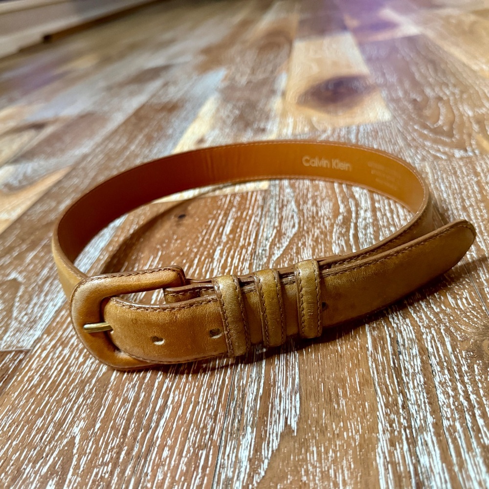 Calvin Klein Tan Leather Women’s Belt | Size Small